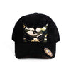 Black Camo Suede Cap